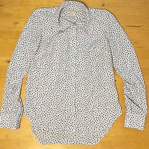 A New Day Heart Print Button Down Black White Sz Small